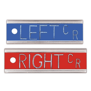 ELITE STYLE 1/2 INCH LEFT AND RIGHT X-RAY MARKES WITH INITIALS