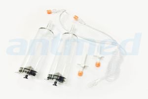 125ml Dual CT Syringe w/Tube, Value, 2-Spike