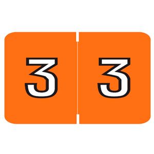 Barkley Numeric Labels FNBKM - DARK ORANGE 3 - x-ray file labels