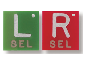 Polycarbonate Square Left and Right Marker Set - 3 INITIALS