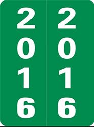 Smead Yearband Label 2016 - Green - Laminated - SLYM Series