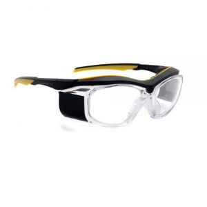 Economy Radiation Safety Glasses Black & Yellow Clear