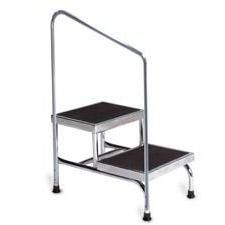 Double Step Stool with Handrail for Bariatrics