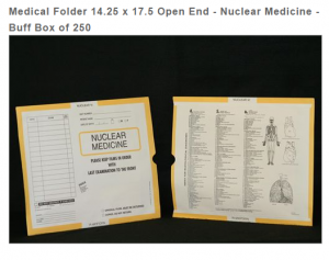 263346-250 - MFR: CI6170 Open End Category Insert Jackets - Nuclear Medicine with Buff Border Ink Color - System A