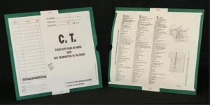 192213-250 - MFR:CI6225 Open End Category Insert Jackets - C.T. Scan with Kelly Green Border Ink Color - System B