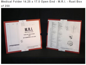 257419-250 - CI6275 Open End Category Insert Jackets - M.R.I. with Rust Border Ink Color - System B