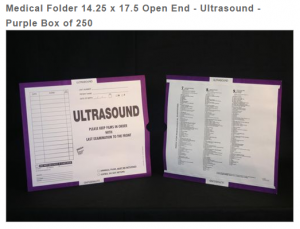 192211-250 - CI6295 Open End Category Insert Jackets - Ultrasound with Purple Border Ink Color - System B