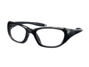 9941 Wrap-Around Lead Glasses w Rubber Bridge Black Plano Bifocal