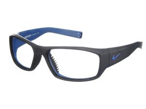 Nike Brazen Lead Glasses Matte Black with Blue Single Vision RX 141140