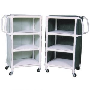 Non-Magnetic 3 Shelf PVC Linen Cart with 5 Casters 