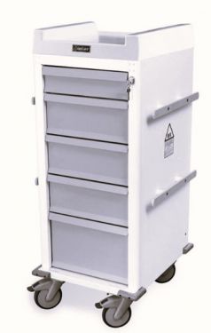 MRI Conditional Narrow Six Drawer Anesthesia Cart